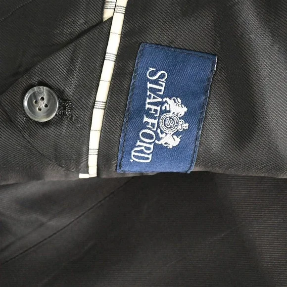 Stafford 42S Gray Herringbone Wool Mens Blazer Jacket Sport Coat‎